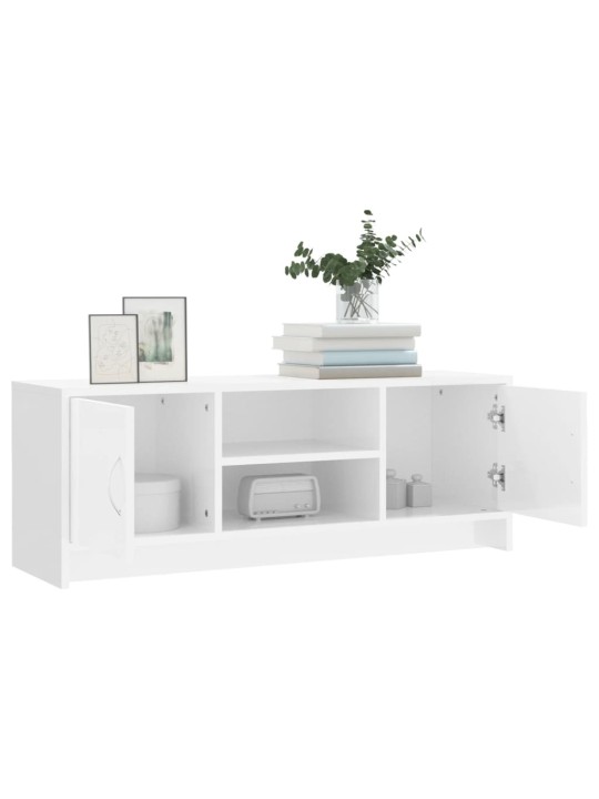 TV skříňka bílá vysoký lesk 102x30x37,5 cm kompozitní dřevo