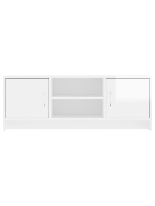 TV skříňka bílá vysoký lesk 102x30x37,5 cm kompozitní dřevo