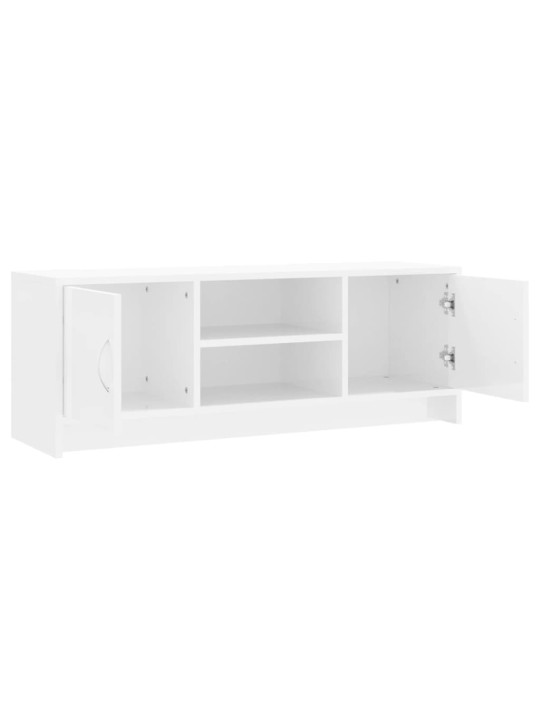TV skříňka bílá vysoký lesk 102x30x37,5 cm kompozitní dřevo