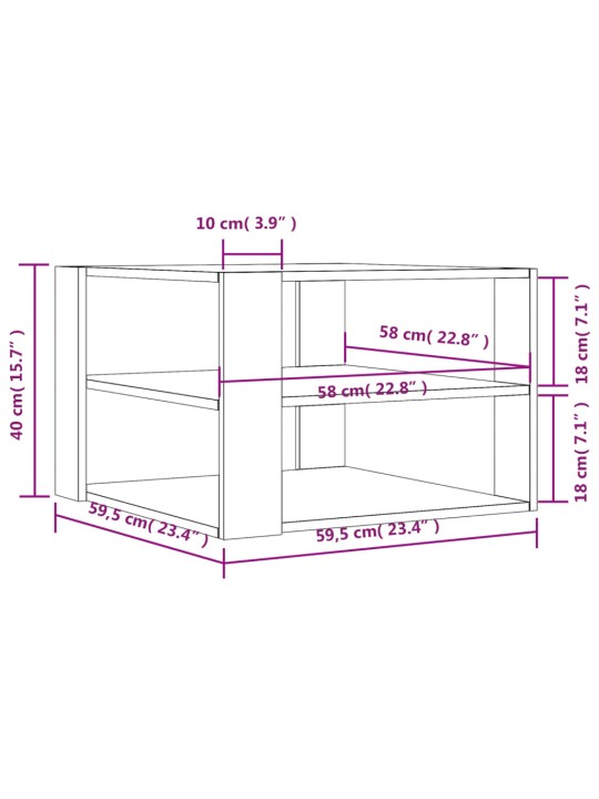 Konferenční stolek bílý 59,5 x 59,5 x 40 cm kompozitní dřevo