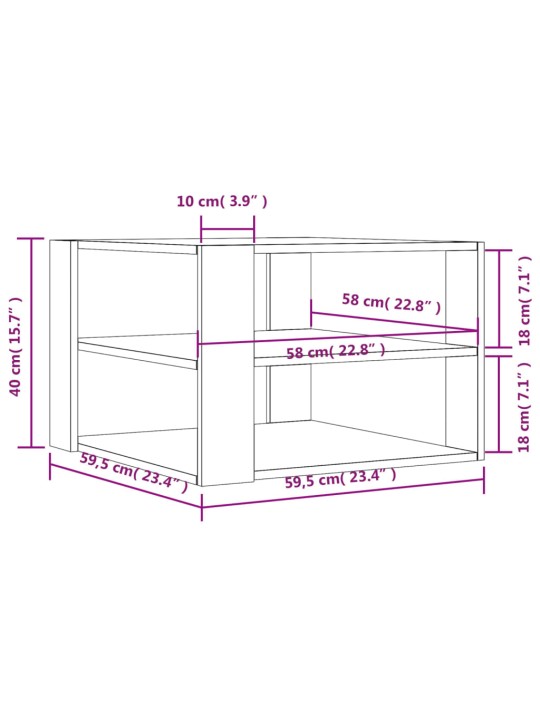 Konferenční stolek dub sonoma 59,5x59,5x40 cm kompozitní dřevo