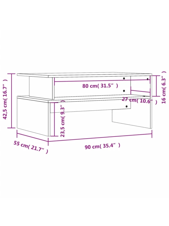 Konferenční stolek černý 90 x 55 x 42,5 cm kompozitní dřevo
