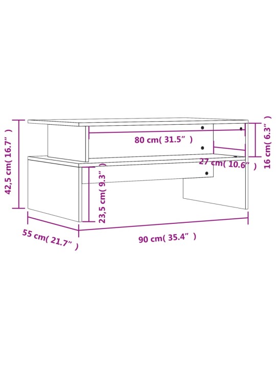 Konferenční stolek betonově šedý 90x55x42,5 cm kompozitní dřevo