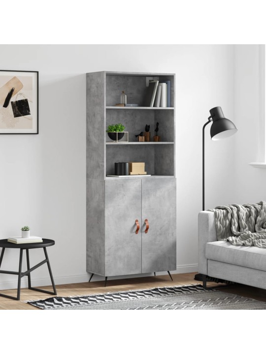 Skříň highboard betonově šedá 69,5x34x180 cm kompozitní dřevo