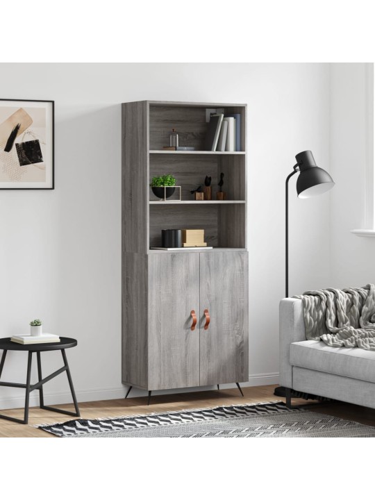 Skříň highboard šedá sonoma 69,5 x 34 x 180 cm kompozitní dřevo