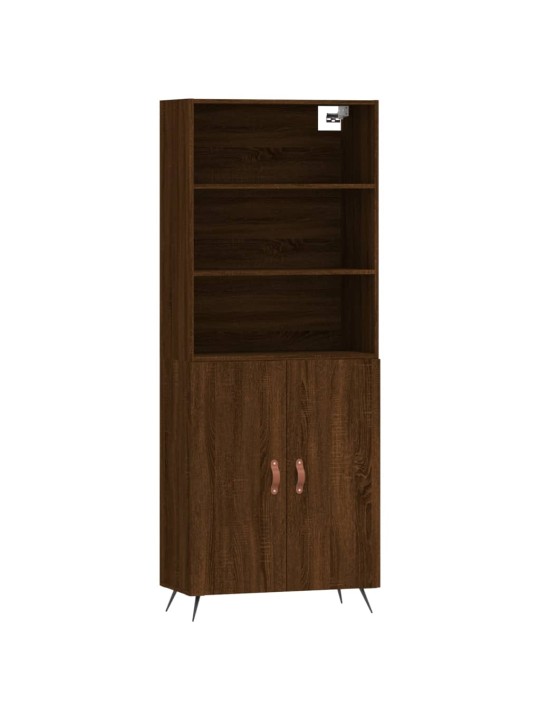 Skříň highboard hnědý dub 69,5 x 34 x 180 cm kompozitní dřevo