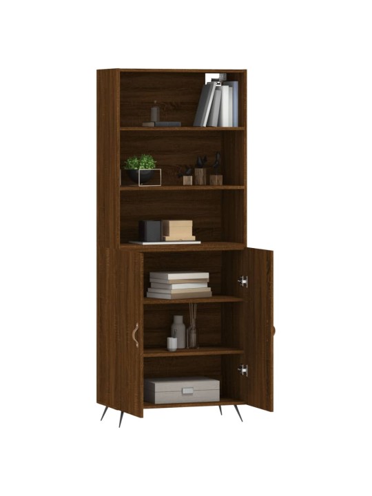 Skříň highboard hnědý dub 69,5 x 34 x 180 cm kompozitní dřevo