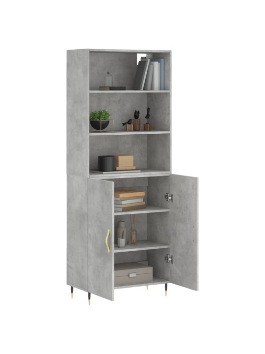 Skříň highboard betonově šedá 69,5x34x180 cm kompozitní dřevo