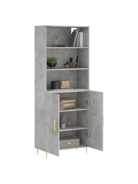 Skříň highboard betonově šedá 69,5x34x180 cm kompozitní dřevo
