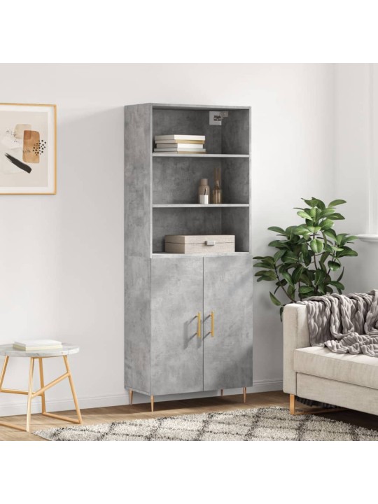 Skříň highboard betonově šedá 69,5x34x180 cm kompozitní dřevo