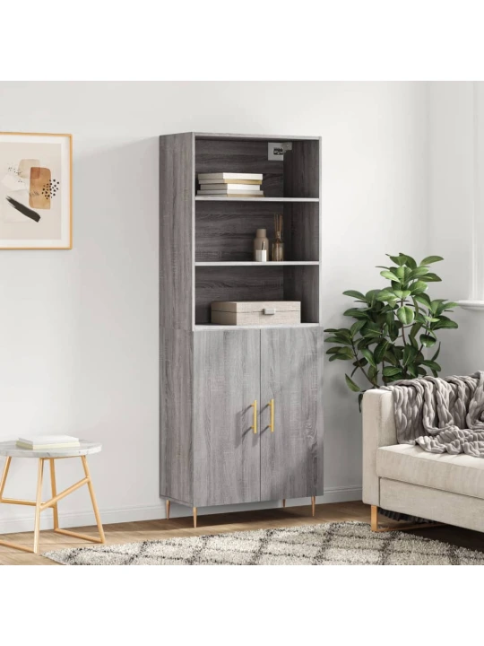 Skříň highboard šedá sonoma 69,5 x 34 x 180 cm kompozitní dřevo