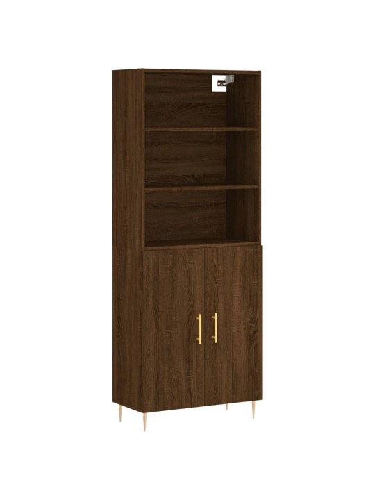 Skříň highboard hnědý dub 69,5 x 34 x 180 cm kompozitní dřevo
