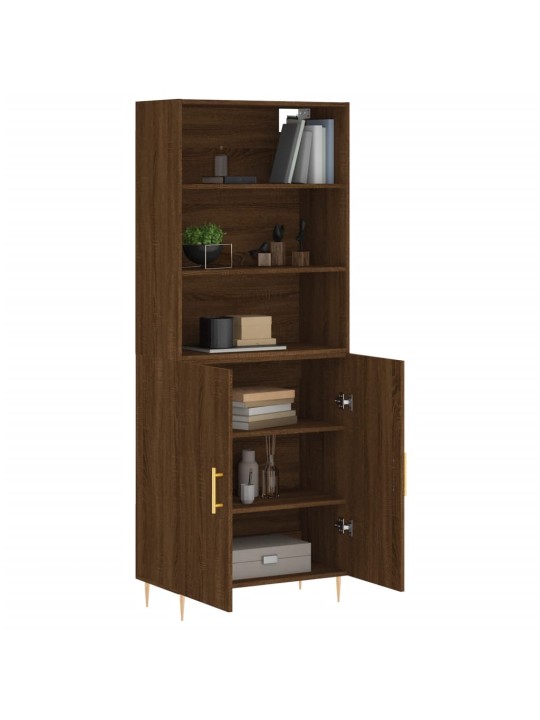 Skříň highboard hnědý dub 69,5 x 34 x 180 cm kompozitní dřevo