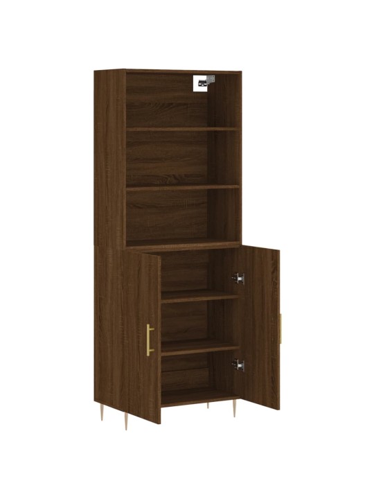 Skříň highboard hnědý dub 69,5 x 34 x 180 cm kompozitní dřevo