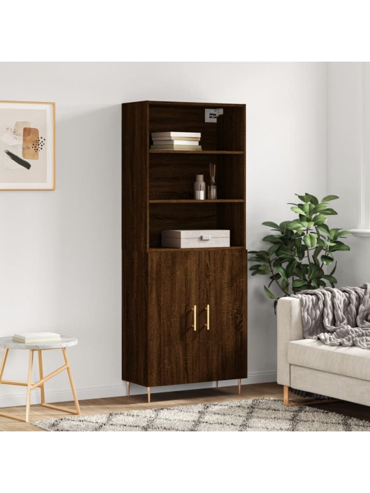 Skříň highboard hnědý dub 69,5 x 34 x 180 cm kompozitní dřevo