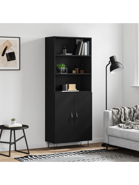 Skříň highboard černá 69,5 x 34 x 180 cm kompozitní dřevo