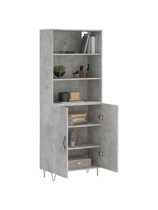 Skříň highboard betonově šedá 69,5x34x180 cm kompozitní dřevo