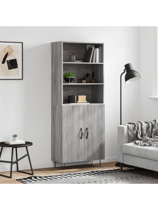 Skříň highboard šedá sonoma 69,5 x 34 x 180 cm kompozitní dřevo