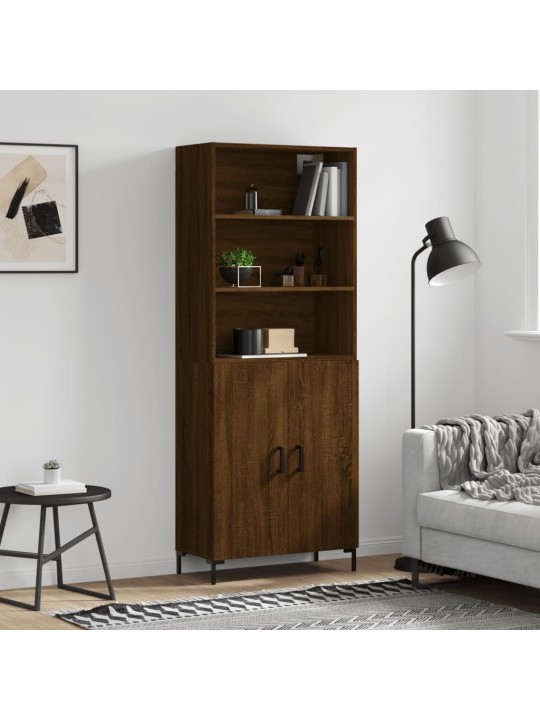 Skříň highboard hnědý dub 69,5 x 34 x 180 cm kompozitní dřevo
