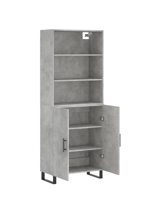 Skříň highboard betonově šedá 69,5x34x180 cm kompozitní dřevo