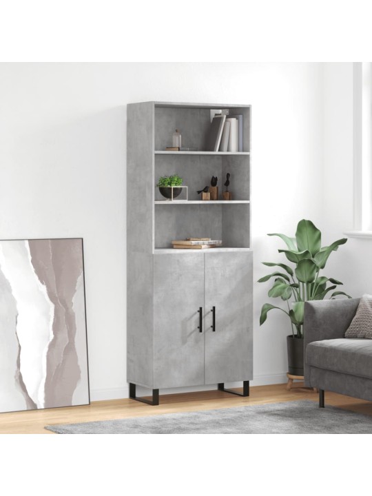 Skříň highboard betonově šedá 69,5x34x180 cm kompozitní dřevo