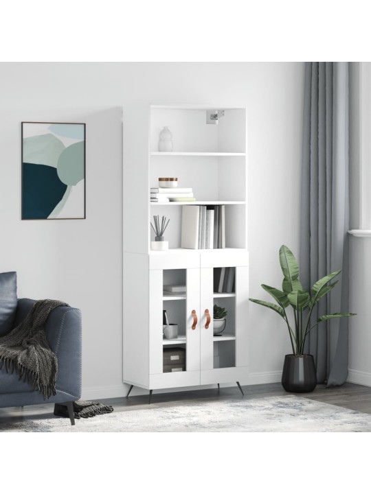 Skříň highboard bílá 69,5 x 34 x 180 cm kompozitní dřevo