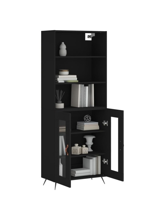 Skříň highboard černá 69,5 x 34 x 180 cm kompozitní dřevo