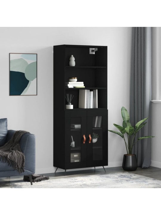 Skříň highboard černá 69,5 x 34 x 180 cm kompozitní dřevo