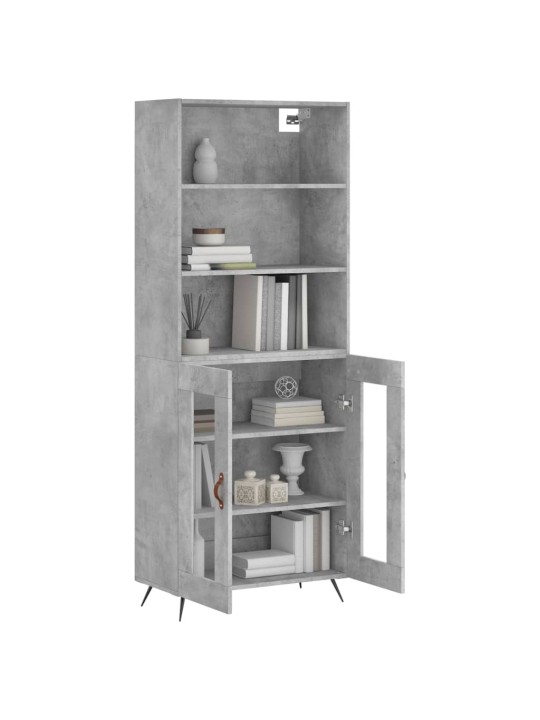 Skříň highboard betonově šedá 69,5x34x180 cm kompozitní dřevo