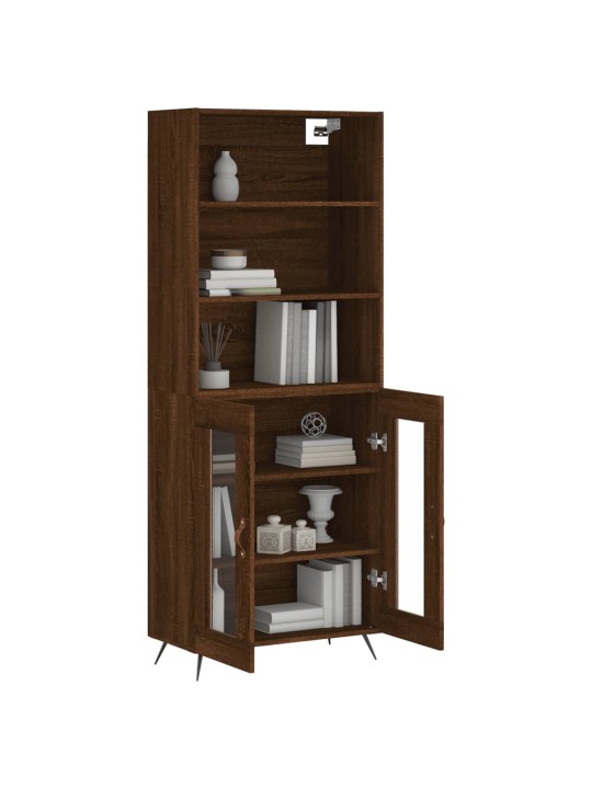 Skříň highboard hnědý dub 69,5 x 34 x 180 cm kompozitní dřevo