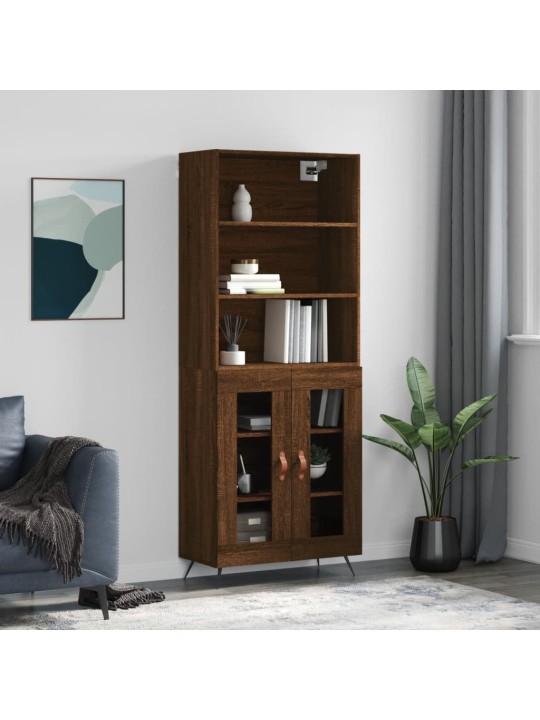 Skříň highboard hnědý dub 69,5 x 34 x 180 cm kompozitní dřevo