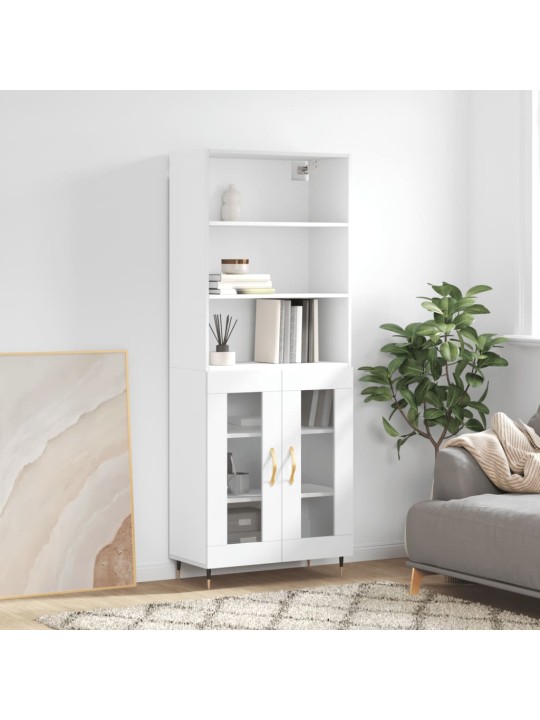 Skříň highboard bílá 69,5 x 34 x 180 cm kompozitní dřevo