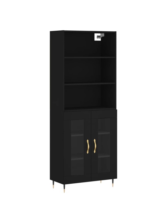 Skříň highboard černá 69,5 x 34 x 180 cm kompozitní dřevo