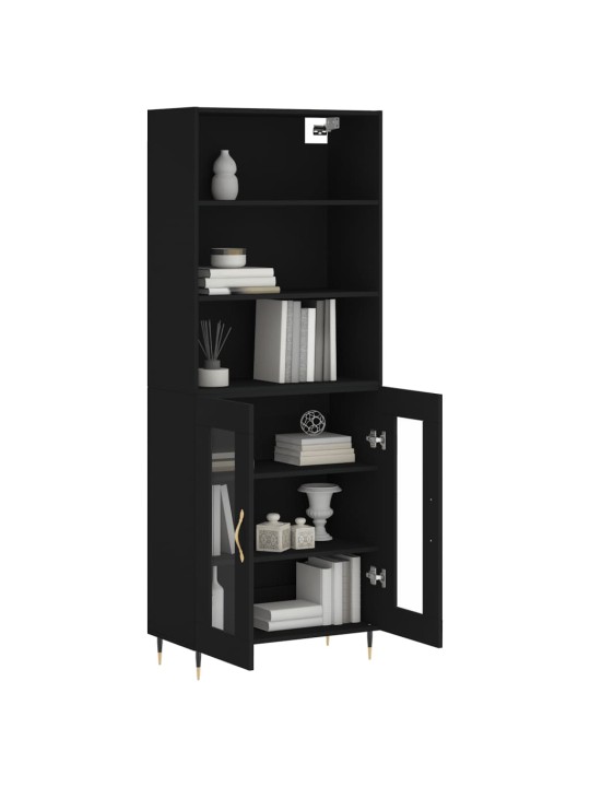 Skříň highboard černá 69,5 x 34 x 180 cm kompozitní dřevo
