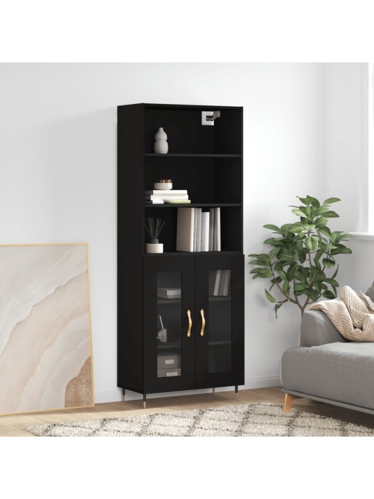 Skříň highboard černá 69,5 x 34 x 180 cm kompozitní dřevo