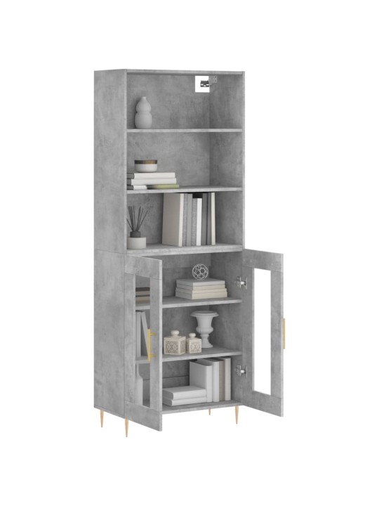 Skříň highboard betonově šedá 69,5x34x180 cm kompozitní dřevo