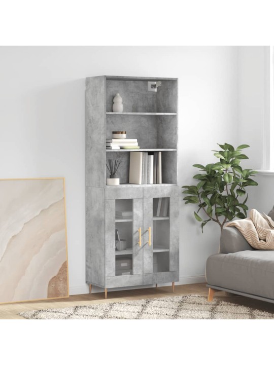 Skříň highboard betonově šedá 69,5x34x180 cm kompozitní dřevo