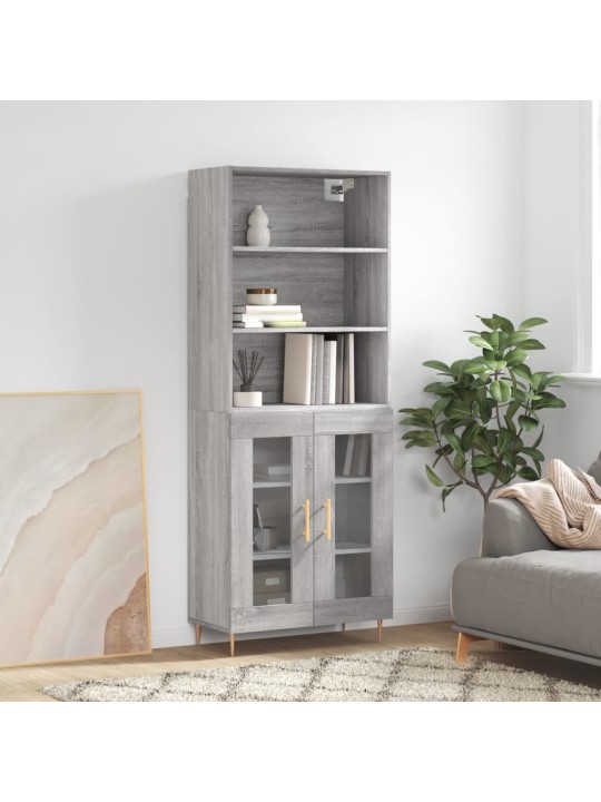 Skříň highboard šedá sonoma 69,5 x 34 x 180 cm kompozitní dřevo