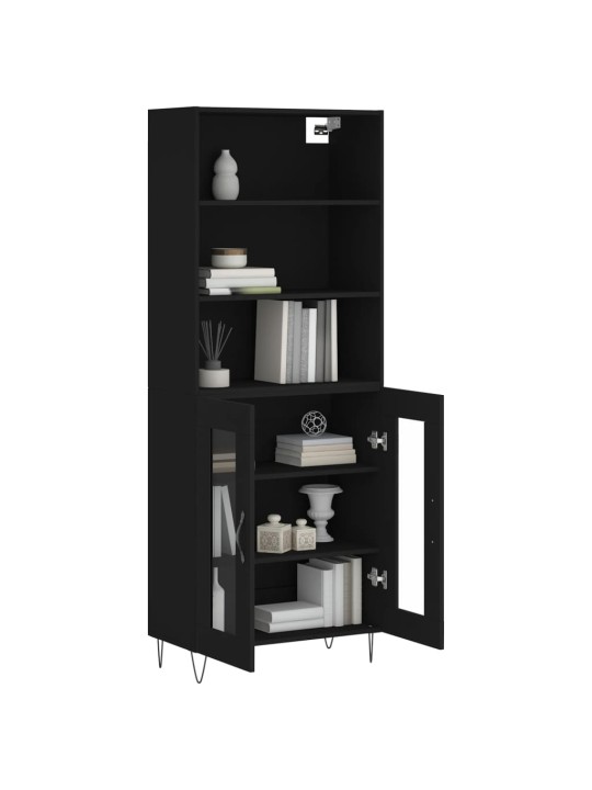 Skříň highboard černá 69,5 x 34 x 180 cm kompozitní dřevo