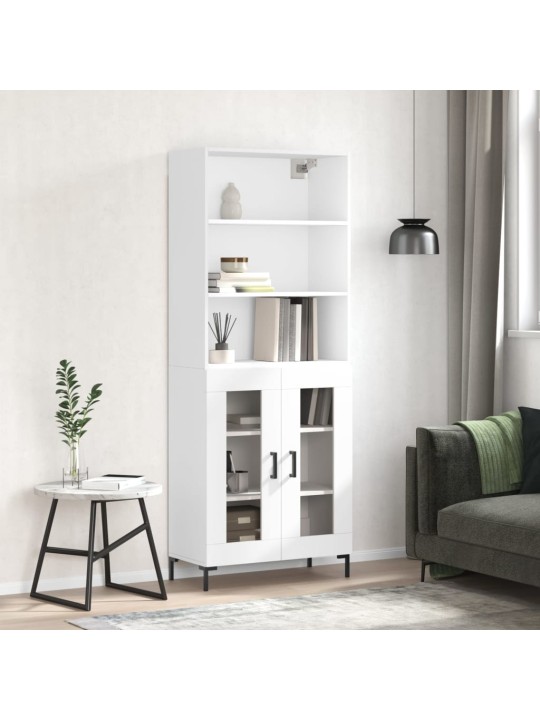 Skříň highboard bílá 69,5 x 34 x 180 cm kompozitní dřevo