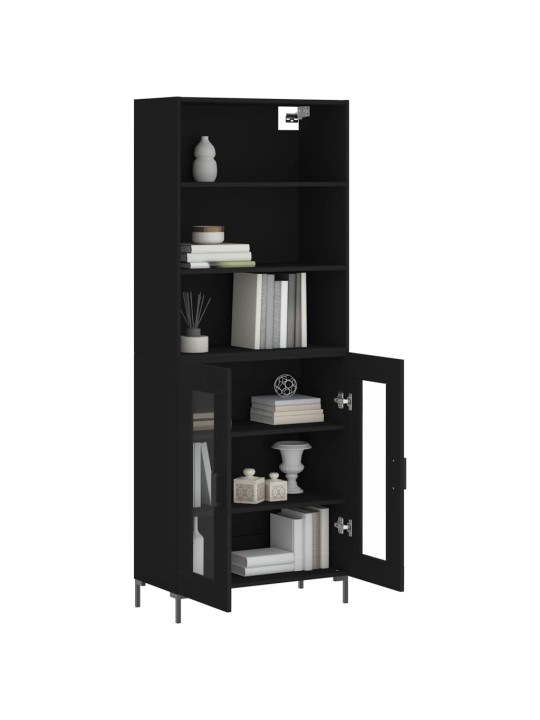 Skříň highboard černá 69,5 x 34 x 180 cm kompozitní dřevo