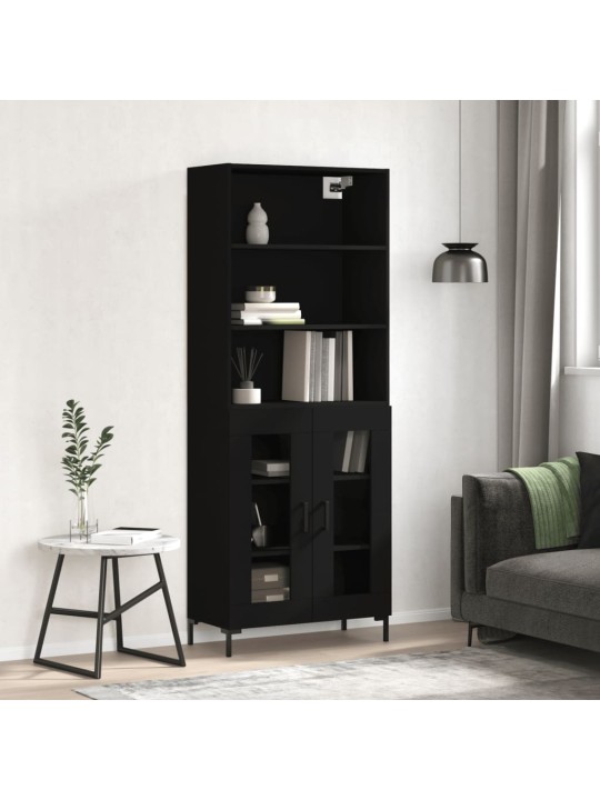 Skříň highboard černá 69,5 x 34 x 180 cm kompozitní dřevo