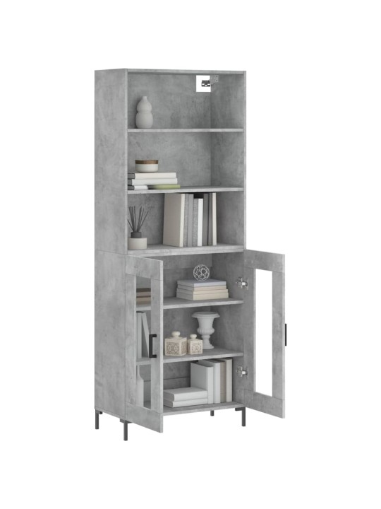 Skříň highboard betonově šedá 69,5x34x180 cm kompozitní dřevo