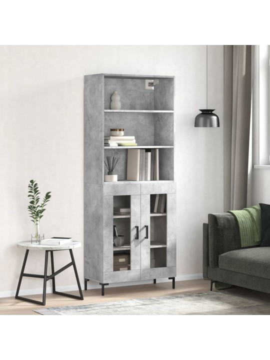 Skříň highboard betonově šedá 69,5x34x180 cm kompozitní dřevo