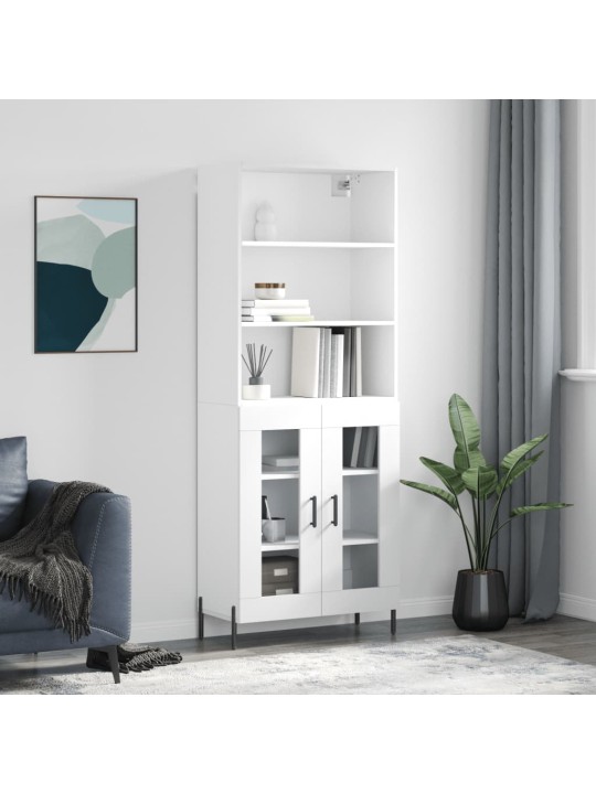 Skříň highboard bílá 69,5 x 34 x 180 cm kompozitní dřevo