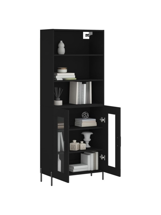 Skříň highboard černá 69,5 x 34 x 180 cm kompozitní dřevo