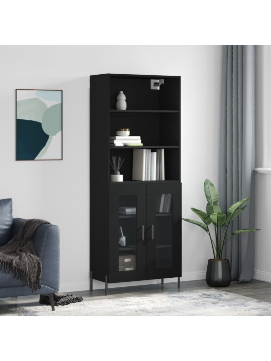 Skříň highboard černá 69,5 x 34 x 180 cm kompozitní dřevo