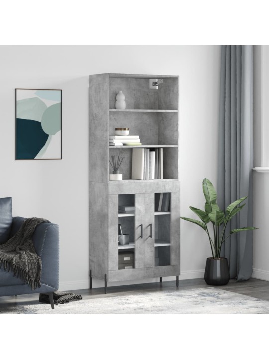 Skříň highboard betonově šedá 69,5x34x180 cm kompozitní dřevo