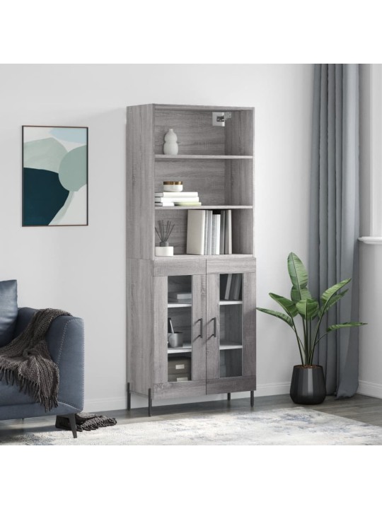 Skříň highboard šedá sonoma 69,5 x 34 x 180 cm kompozitní dřevo