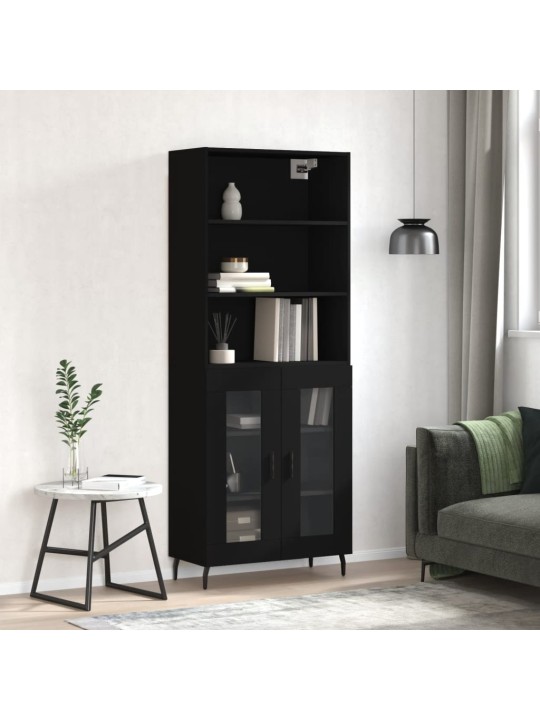 Skříň highboard černá 69,5 x 34 x 180 cm kompozitní dřevo